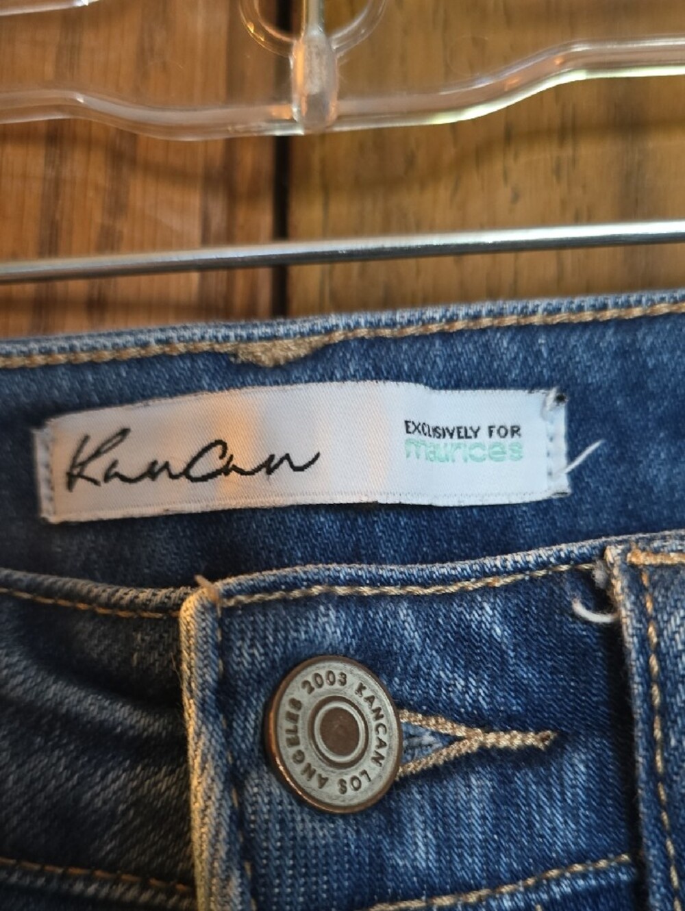 KanCan Blue Cropped Ankle Jeans with Distressed Fringe Hem - Picture 2 of 5